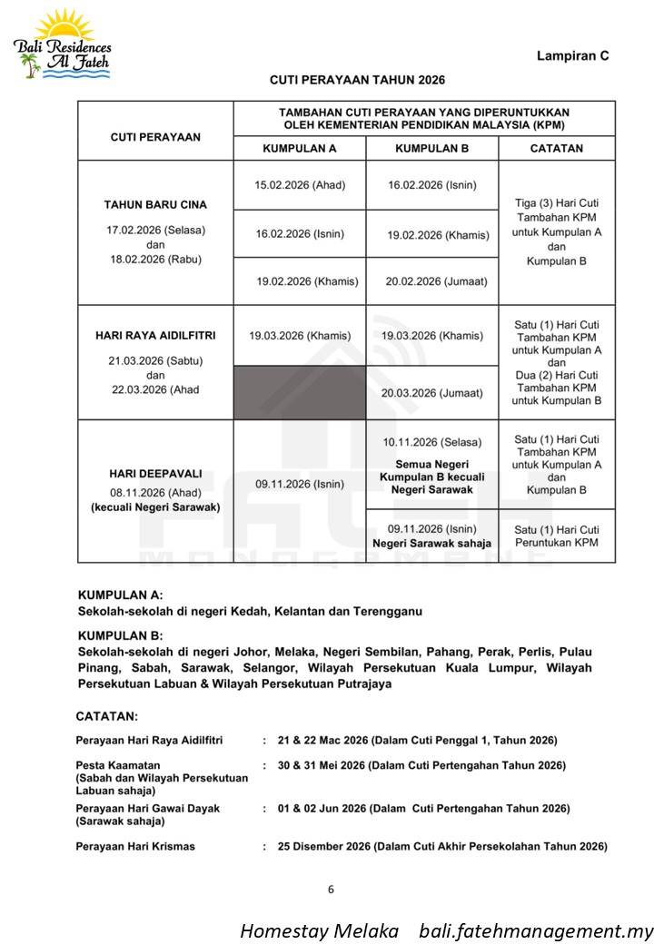 Takwim Cuti Sekolah 2026